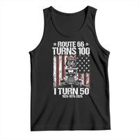 Highway 66 Turn 100 I Turn 50 Tank Top Vintage 1976 America Road Sign America Antique Car Lover 50 Year Old Gift
