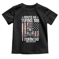 Highway 66 Turn 100 I Turn 50 Toddler T Shirt Vintage 1976 America Road Sign America Antique Car Lover 50 Year Old Gift