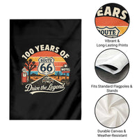 Vintage Highway 66 100th Anniversary 2026 Americana Road Trip Souvenir Garden Flag
