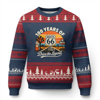 Vintage Highway 66 100th Anniversary 2026 Americana Road Trip Souvenir Ugly Christmas Sweater