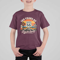 Vintage Highway 66 100th Anniversary 2026 Americana Road Trip Souvenir T Shirt For Kid