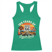 Vintage Highway 66 100th Anniversary 2026 Americana Road Trip Souvenir Racerback Tank Top