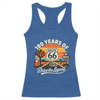 Vintage Highway 66 100th Anniversary 2026 Americana Road Trip Souvenir Racerback Tank Top