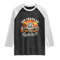 Vintage Highway 66 100th Anniversary 2026 Americana Road Trip Souvenir Raglan Shirt