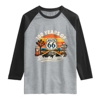 Vintage Highway 66 100th Anniversary 2026 Americana Road Trip Souvenir Raglan Shirt
