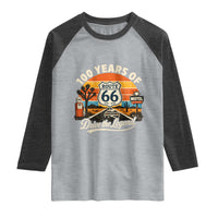 Vintage Highway 66 100th Anniversary 2026 Americana Road Trip Souvenir Raglan Shirt