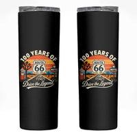 Vintage Highway 66 100th Anniversary 2026 Americana Road Trip Souvenir Skinny Tumbler