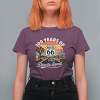 Vintage Highway 66 100th Anniversary 2026 Americana Road Trip Souvenir T Shirt For Women