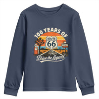 Vintage Highway 66 100th Anniversary 2026 Americana Road Trip Souvenir Youth Sweatshirt