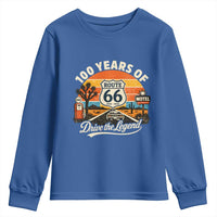 Vintage Highway 66 100th Anniversary 2026 Americana Road Trip Souvenir Youth Sweatshirt