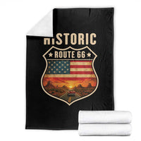 Historic Highway 66 Throw Blanket Vintage American Road Sign Americana Road Trip