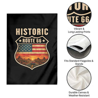 Historic Highway 66 Garden Flag Vintage American Road Sign Americana Road Trip