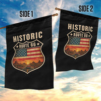 Historic Highway 66 Garden Flag Vintage American Road Sign Americana Road Trip
