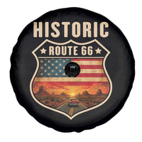 Historic Highway 66 Spare Tire Cover Vintage American Road Sign Americana Road Trip