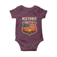 Historic Highway 66 Baby Onesie Vintage American Road Sign Americana Road Trip