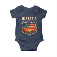 Historic Highway 66 Baby Onesie Vintage American Road Sign Americana Road Trip