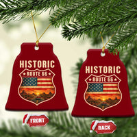 Historic Highway 66 Ceramic Ornament Vintage American Road Sign Americana Road Trip