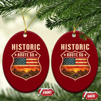 Historic Highway 66 Ceramic Ornament Vintage American Road Sign Americana Road Trip