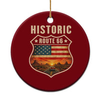Historic Highway 66 Ceramic Ornament Vintage American Road Sign Americana Road Trip