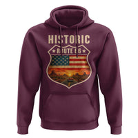 Historic Highway 66 Hoodie Vintage American Road Sign Americana Road Trip