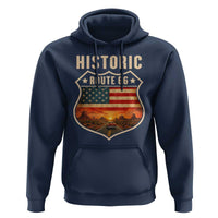 Historic Highway 66 Hoodie Vintage American Road Sign Americana Road Trip