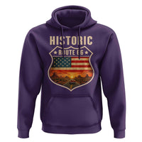 Historic Highway 66 Hoodie Vintage American Road Sign Americana Road Trip