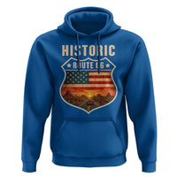 Historic Highway 66 Hoodie Vintage American Road Sign Americana Road Trip