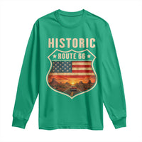 Historic Highway 66 Long Sleeve Shirt Vintage American Road Sign Americana Road Trip