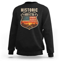 Historic Highway 66 Sweatshirt Vintage American Road Sign Americana Road Trip