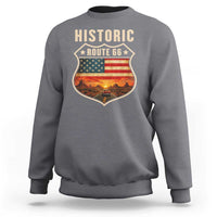 Historic Highway 66 Sweatshirt Vintage American Road Sign Americana Road Trip