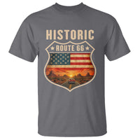 Historic Highway 66 T Shirt Vintage American Road Sign Americana Road Trip