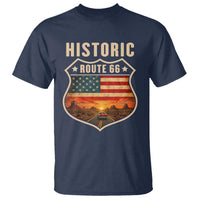 Historic Highway 66 T Shirt Vintage American Road Sign Americana Road Trip
