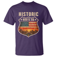Historic Highway 66 T Shirt Vintage American Road Sign Americana Road Trip