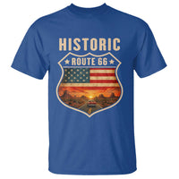 Historic Highway 66 T Shirt Vintage American Road Sign Americana Road Trip