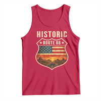 Historic Highway 66 Tank Top Vintage American Road Sign Americana Road Trip