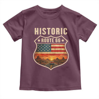 Historic Highway 66 Toddler T Shirt Vintage American Road Sign Americana Road Trip