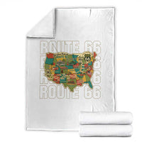 Highway 66 Travel Map 100th Anniversary 1926-2026 Throw Blanket Vintage Americana Centennial Road Trip Souvenir