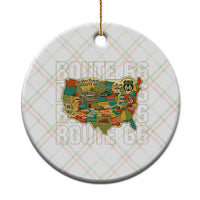 Highway 66 Travel Map 100th Anniversary 1926-2026 Ceramic Ornament Vintage Americana Centennial Road Trip Souvenir