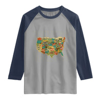 Highway 66 Travel Map 100th Anniversary 1926-2026 Raglan Shirt Vintage Americana Centennial Road Trip Souvenir