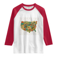 Highway 66 Travel Map 100th Anniversary 1926-2026 Raglan Shirt Vintage Americana Centennial Road Trip Souvenir