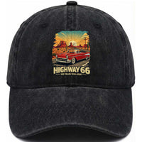 Vintage Highway 66 100th Anniversary Souvenir Washed Cotton Baseball Cap