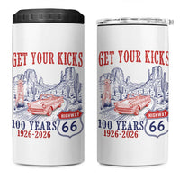 Highway 66 Get Your Kicks Centennial Road Trip 1926-2026 4 in 1 Can Cooler Tumbler