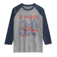 Highway 66 Get Your Kicks Centennial Road Trip 1926-2026 Raglan Shirt