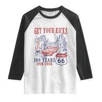 Highway 66 Get Your Kicks Centennial Road Trip 1926-2026 Raglan Shirt