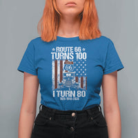 Route Highway 66 Turns 100 I Turn 80 T Shirt For Women Vintage 1946 America Road Sign America Antique Car Lover 80th Birthday Gift