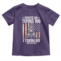 Route Highway 66 Turns 100 I Turn 80 Toddler T Shirt Vintage 1946 America Road Sign America Antique Car Lover 80th Birthday Gift