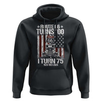 Route Highway 66 Turns 100 I Turn 75 Hoodie Vintage 1951 America Road Sign America Antique Car Lover 75th Birthday Gift