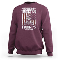 Route Highway 66 Turns 100 I Turn 75 Sweatshirt Vintage 1951 America Road Sign America Antique Car Lover 75th Birthday Gift