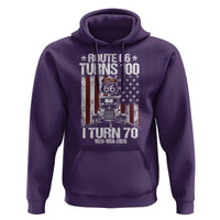 Route Highway 66 Turns 100 I Turn 70 Hoodie Vintage 1956 America Road Sign America Antique Car Lover 70th Birthday Gift