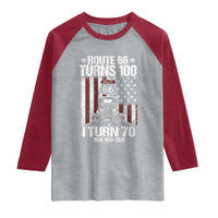 Route Highway 66 Turns 100 I Turn 70 Raglan Shirt Vintage 1956 America Road Sign America Antique Car Lover 70th Birthday Gift